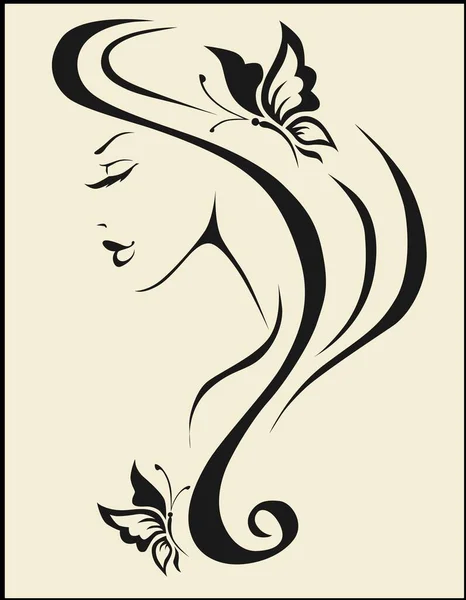 Obrázek Ženy Silueta Pro Krásu Vlasy Logo — Stockový vektor