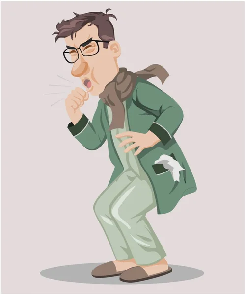 Maskesiz öksüren bir adamın resmi.