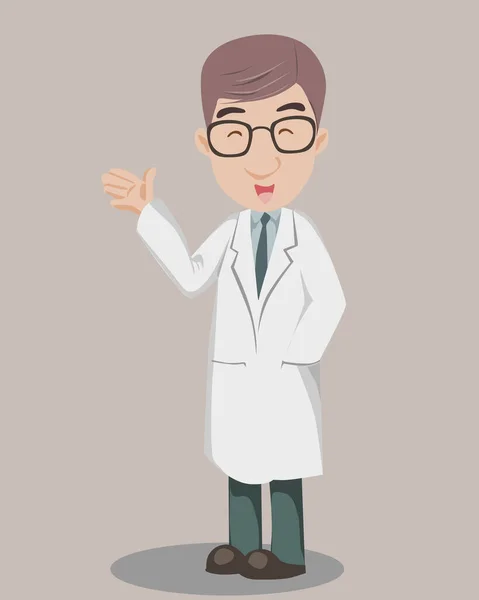 Dost canlısı gülümseyen gözlüklü bir doktorun resmi.