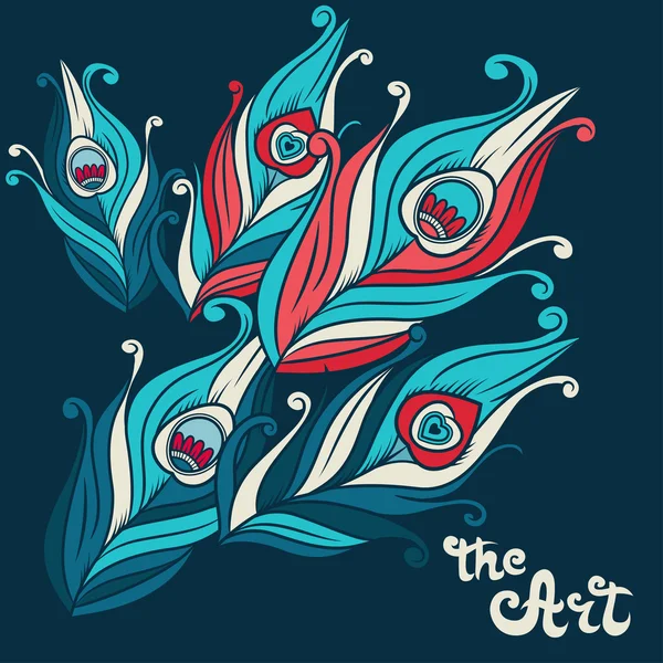 Tavus kuşu tüyü süs vektör