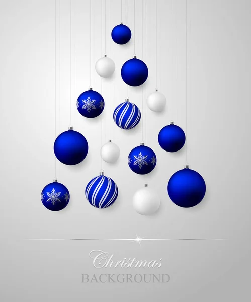 Noel ağacı şeklinde buzlu, mavi ve beyaz toplar. Tebrik kartı, afiş, poster, davetiye için kullanılabilir.