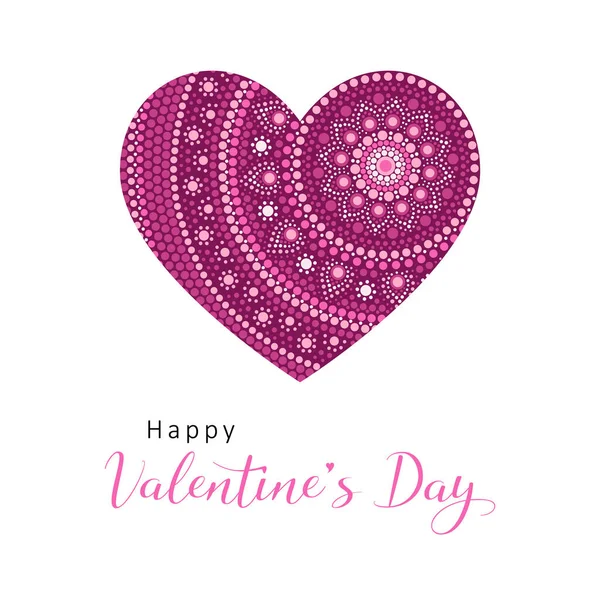Sevgililer günü kartı. İzole edilmiş beyaz bir arka planda güzel bir kalp. Nokta boyama tarzında vektör illüstrasyonu. Asıl tasarım.
