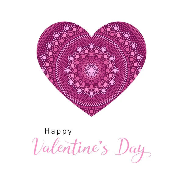 Sevgililer günü kartı. Nokta boyama tarzında güzel bir kalp. Asıl tasarım. 