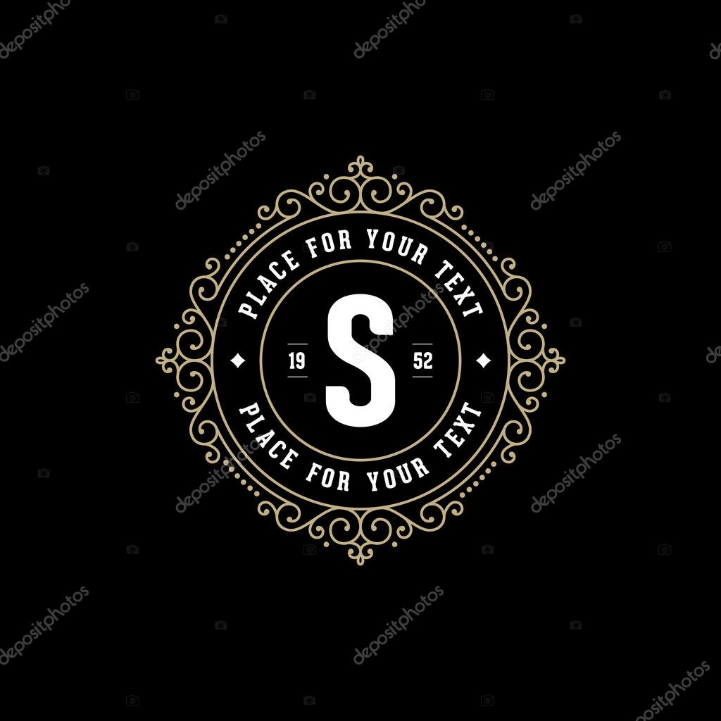 Stylish monogram with letter S.  Sign for cafe, shop, store, restaurant, boutique, hotel, heraldic, fashion. Vector illustration.