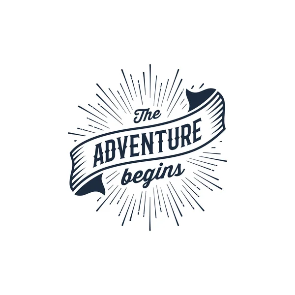 Adventure begins blue — Stock Vector