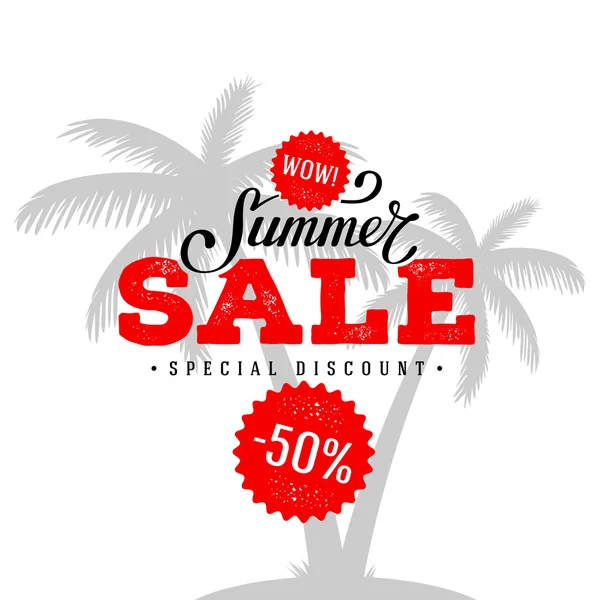 Summer sale palm red — Stock Vector