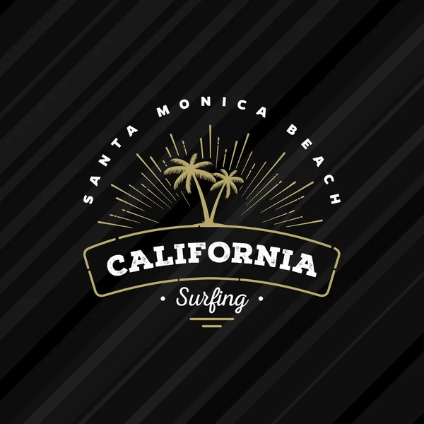 California Santa Monica Surfung — Stok Vektör