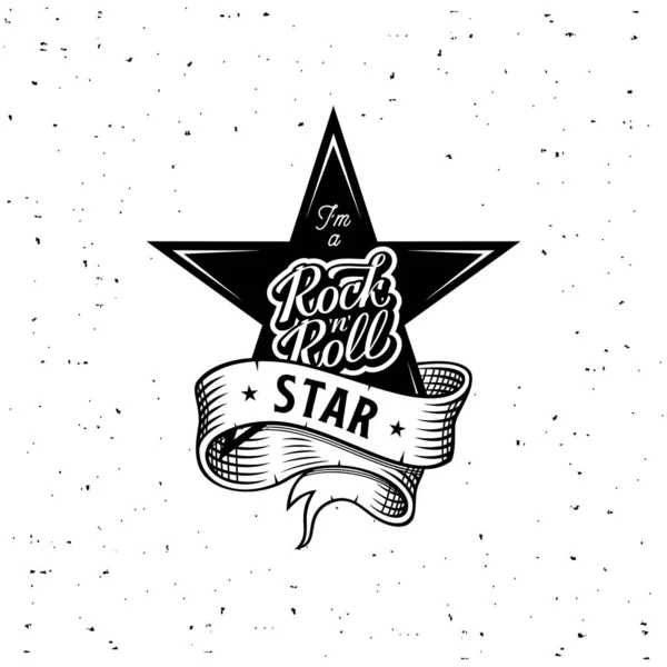 Soy la estrella del rock and roll lettering vector ilustración — Archivo Imágenes Vectoriales