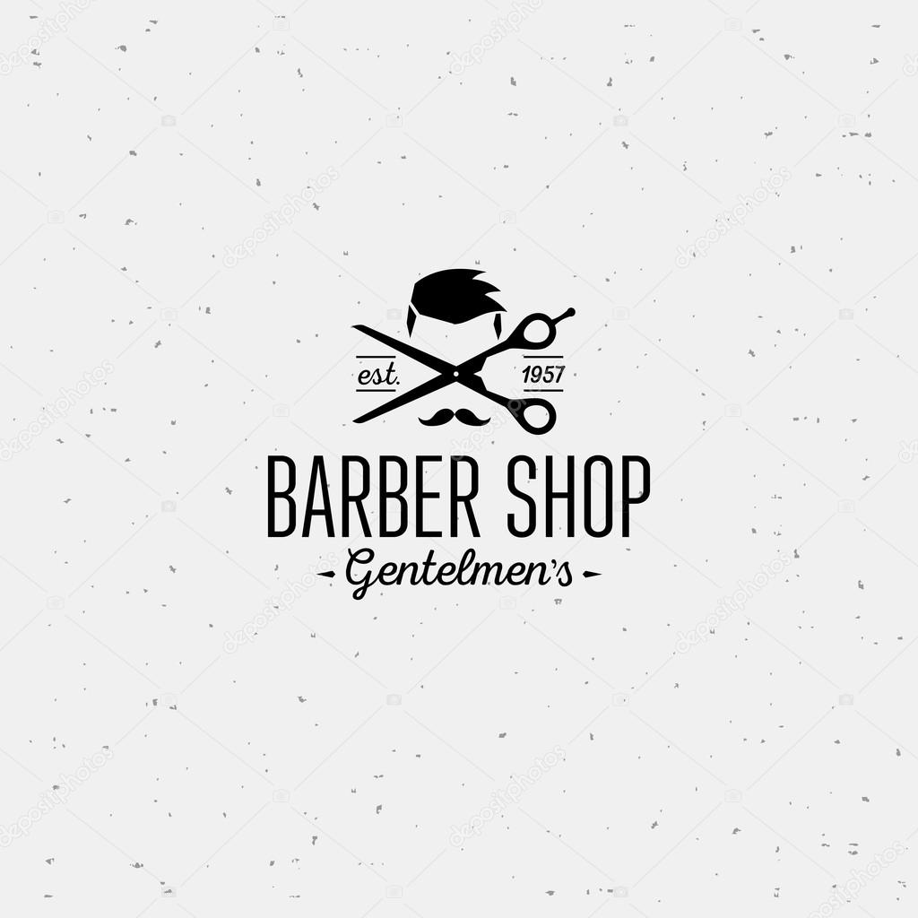 Vintage barber shop emblems. Typographic design template.