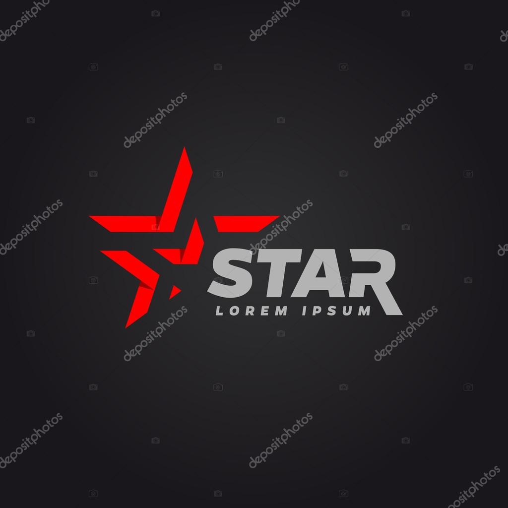 Logotype with red star. Logo design template.