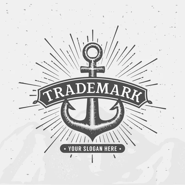 Emblema di ancoraggio del nome di marca — Vettoriale Stock
