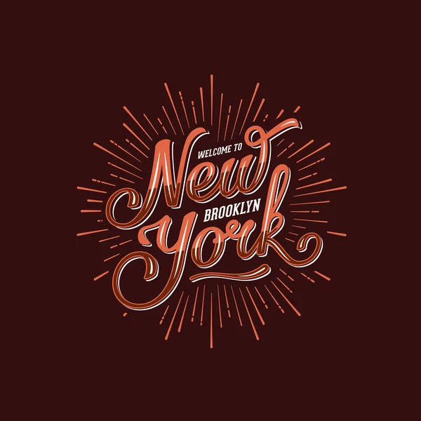 New York Lettrage Brown — Image vectorielle