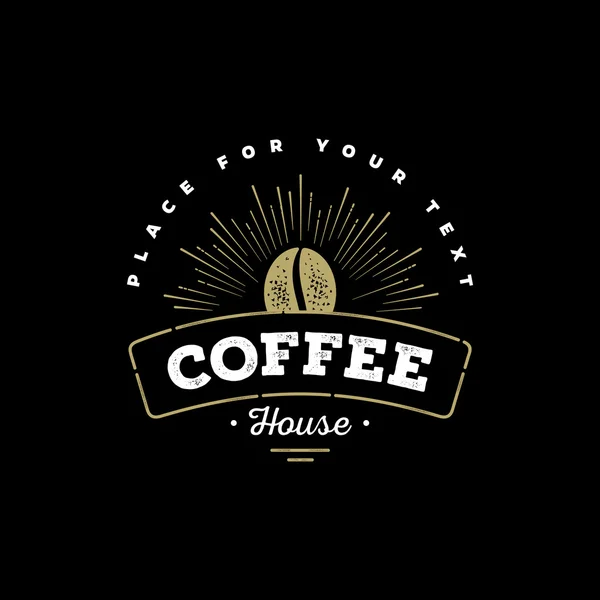 Emblème café noir — Image vectorielle