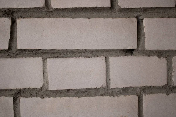 Brick wall with white brick, white brick background.