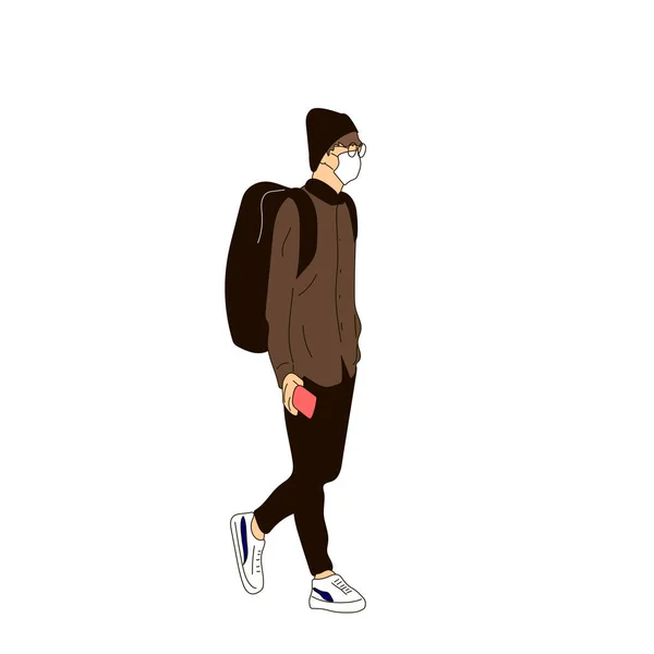 Vector Illustration Kpop Street Fashion Street Idols Koreans Kpop Male — Stock Vector