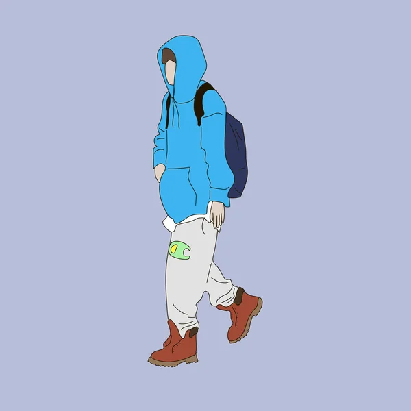 Vector Illustration Kpop Street Fashion 약자이다 한국인의 길거리 아이돌 Kpop — 스톡 벡터