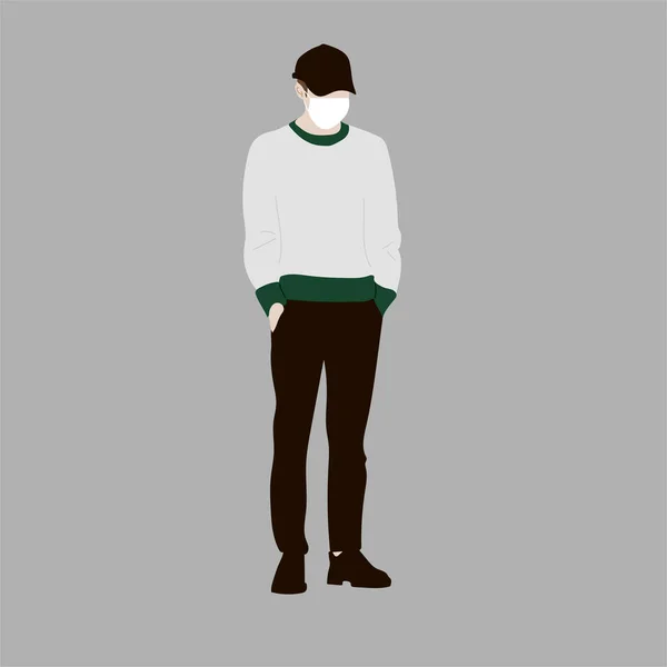 Vector Illustration Kpop Street Fashion 약자이다 한국인의 길거리 아이돌 아이돌 — 스톡 벡터