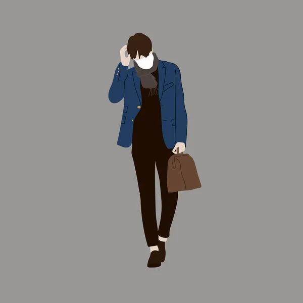 Vektor Ilustrasi Dari Kpop Street Fashion Dewa Jalanan Korea Idola - Stok Vektor