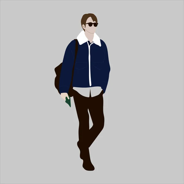 Vector Illustration Kpop Street Fashion 약자이다 한국인의 길거리 아이돌 Kpop — 스톡 벡터