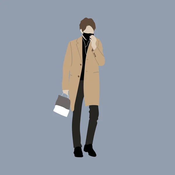 Vector Illustration Kpop Street Fashion 약자이다 한국인의 길거리 아이돌 Kpop — 스톡 벡터