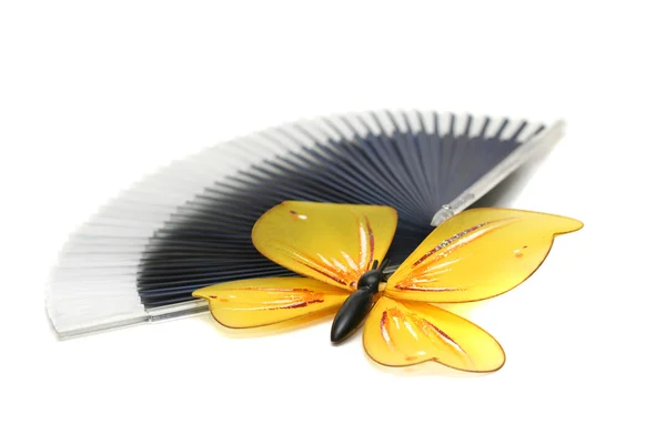 Butterfly on a fan — Stock Photo, Image
