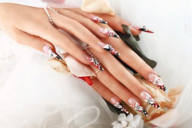 Wedding nails design. clipart