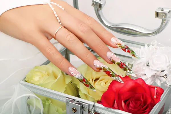 Design de unhas de casamento . — Fotografia de Stock