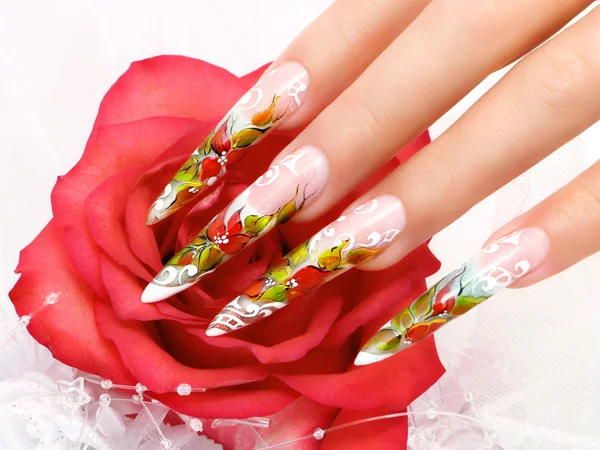 Wedding nails design. — Stock Photo, Image