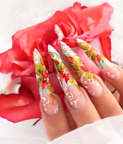 Bruiloft nagels ontwerp. — Stockfoto