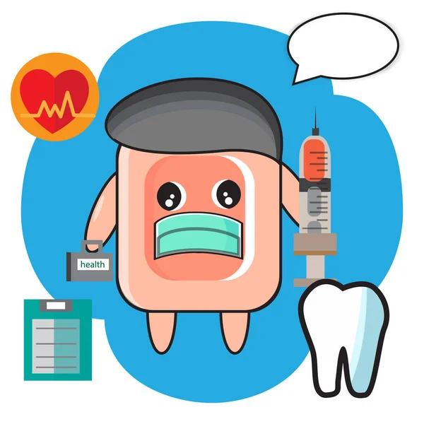 의사로서의 마스코트의 — 스톡 벡터