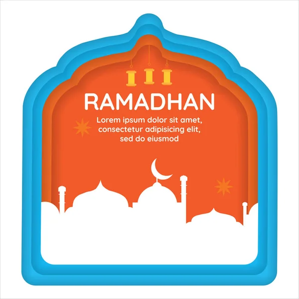 Asbtrack Paper Cut Ramadhan Background Mosque Star Decoration Stock Illustration