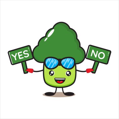 broccoli characters with a selection board clipart
