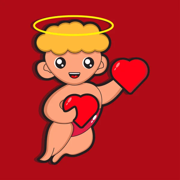 Χαριτωμένο Σχεδιασμό Διάνυσμα Cupid Μασκότ Αγάπη — Διανυσματικό Αρχείο