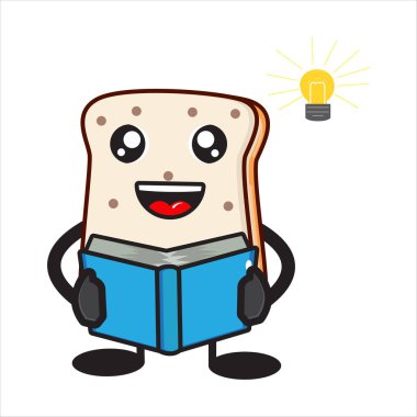 Şirin fırın maskotu kitap vektörü tasarımı 10 puan.