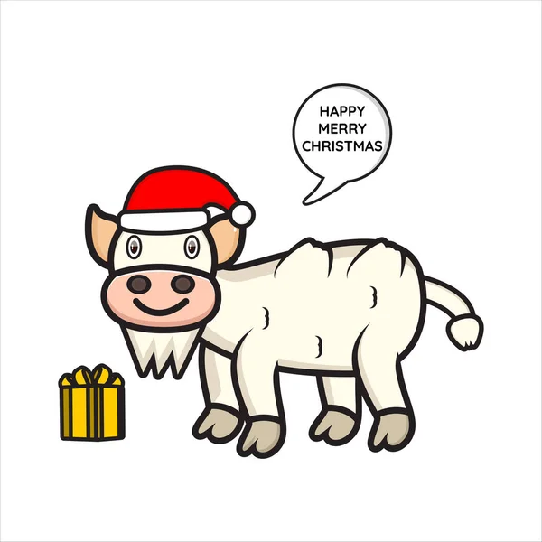 Mascota Cabra Linda Diseño Vectores Navidad Eps — Vector de stock