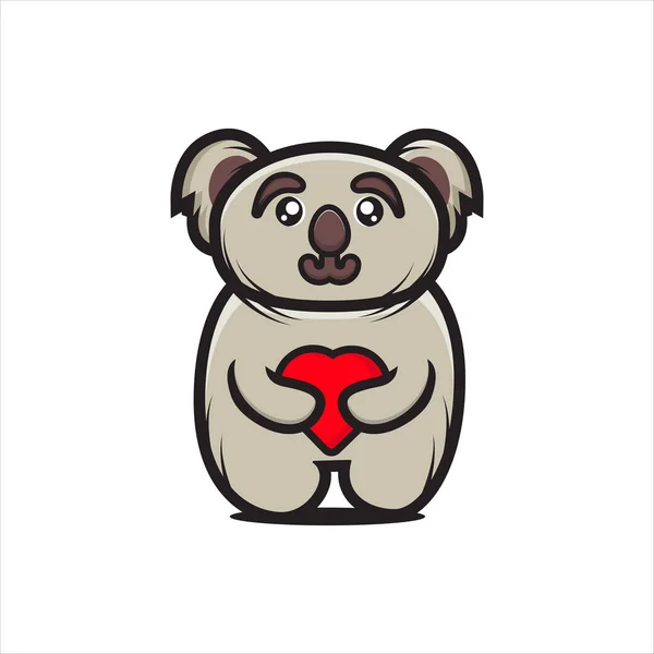 Koala Maskot Ilustrační Design Láskou — Stockový vektor