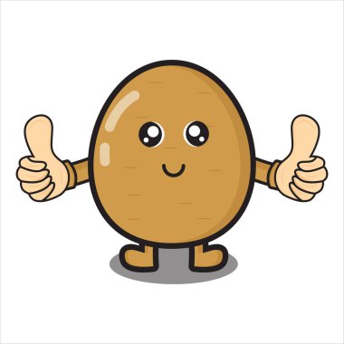 Şirin patates maskotu, vektör tasarımını onayladı.