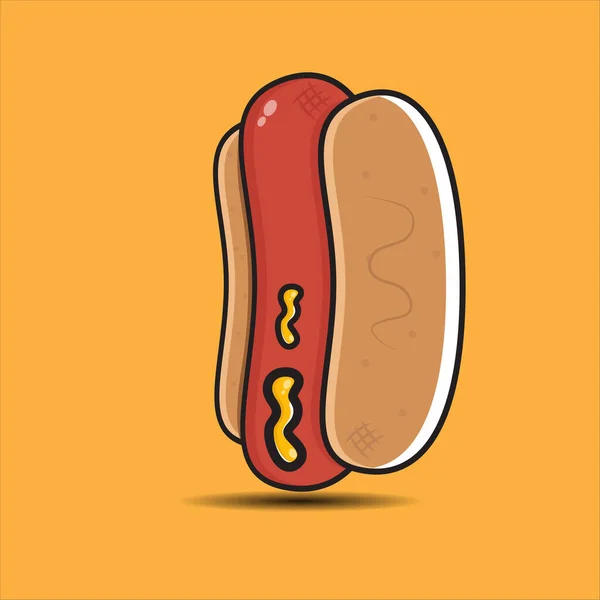 Cute Hotdog Vector Design Eps — Stock Vector