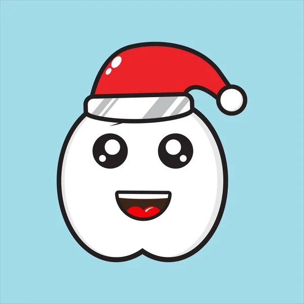 Personagem Mascote Bonito Dia Natal Personagem Dente Eps Vetor Fundo — Vetor de Stock