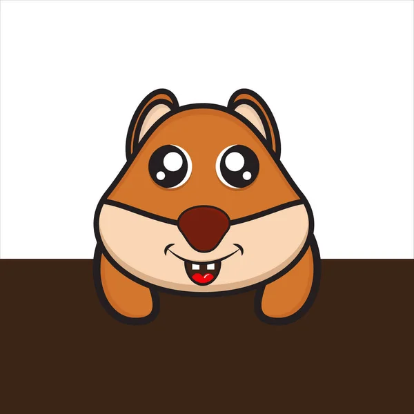 Bonito Mascote Esquilo Personagens Atrás Parede Personagens Bonitos Com Eps — Vetor de Stock