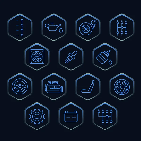 araba parçaları Icon set