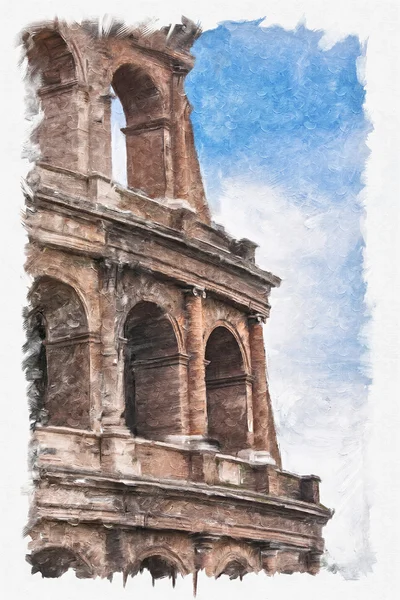 Painting of the coliseum — Stock Photo, Image