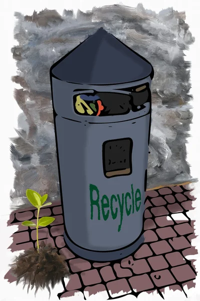 Illustration garbage bin — Stock Photo, Image