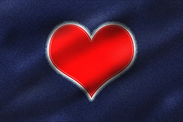 Kalp yama kot üzerinde kırmızı