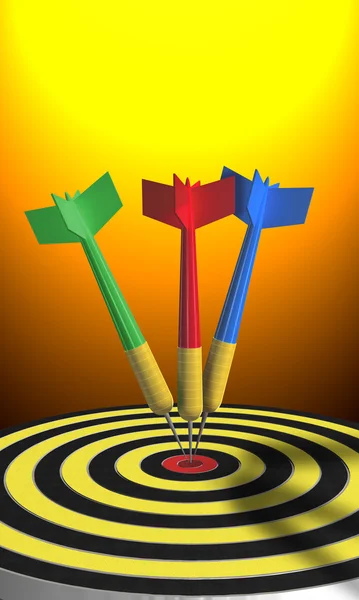 Three arrows in target — Stock Photo, Image