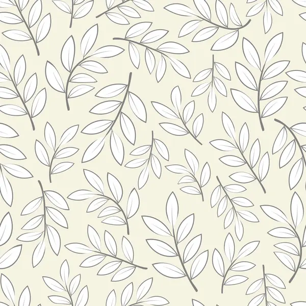 Süslü yapraklar ve dallardan oluşan desenli dekoratif süslemesiz çiçek deseni. Ekran yazdırma ve tekstil endüstrisi için uygun modern zarif yinelenen yeşillik arka planı