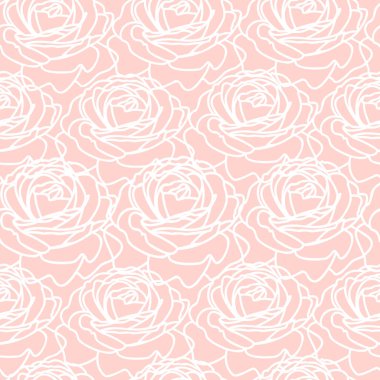 Gül hatlarının modern modaya uygun, dikişsiz çiçek desenli desenli tasarımı. Tekstil için tekrarlanan zarif çiçek dokusu arkaplanı