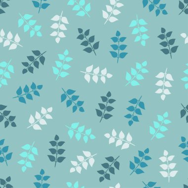 Egzotik yaprak dallarının zarif, modaya uygun, dikişsiz, çiçek desenli desenli tasarımı. Yazdırma ve tekstil için tekrarlayan moda yaprak dokusu