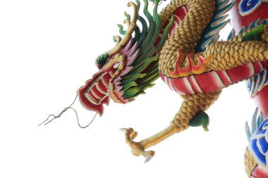 Çin tapınağındaki ejderha heykeli