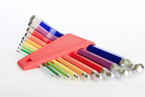 Colorful of hex allen tool kits Stock Picture